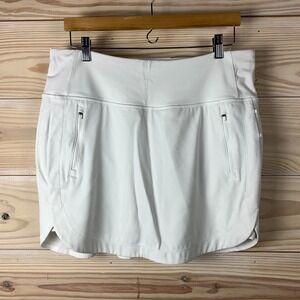 Athleta Fairway 16" Golf Skort Large White Tennis Preppy Athletic